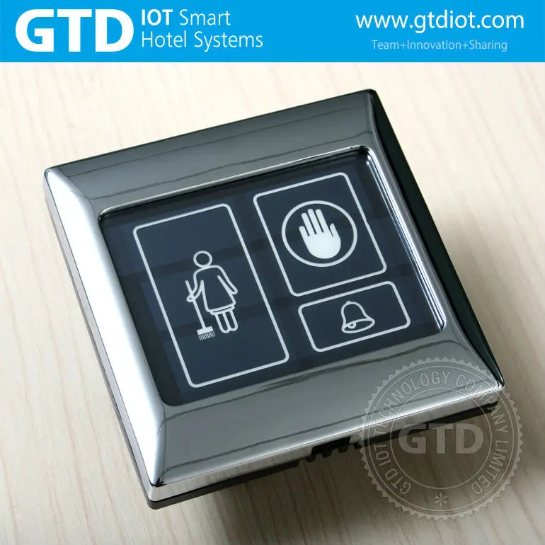 Star hotel guest room please clean, DND, service request system. Touch doorbell system.