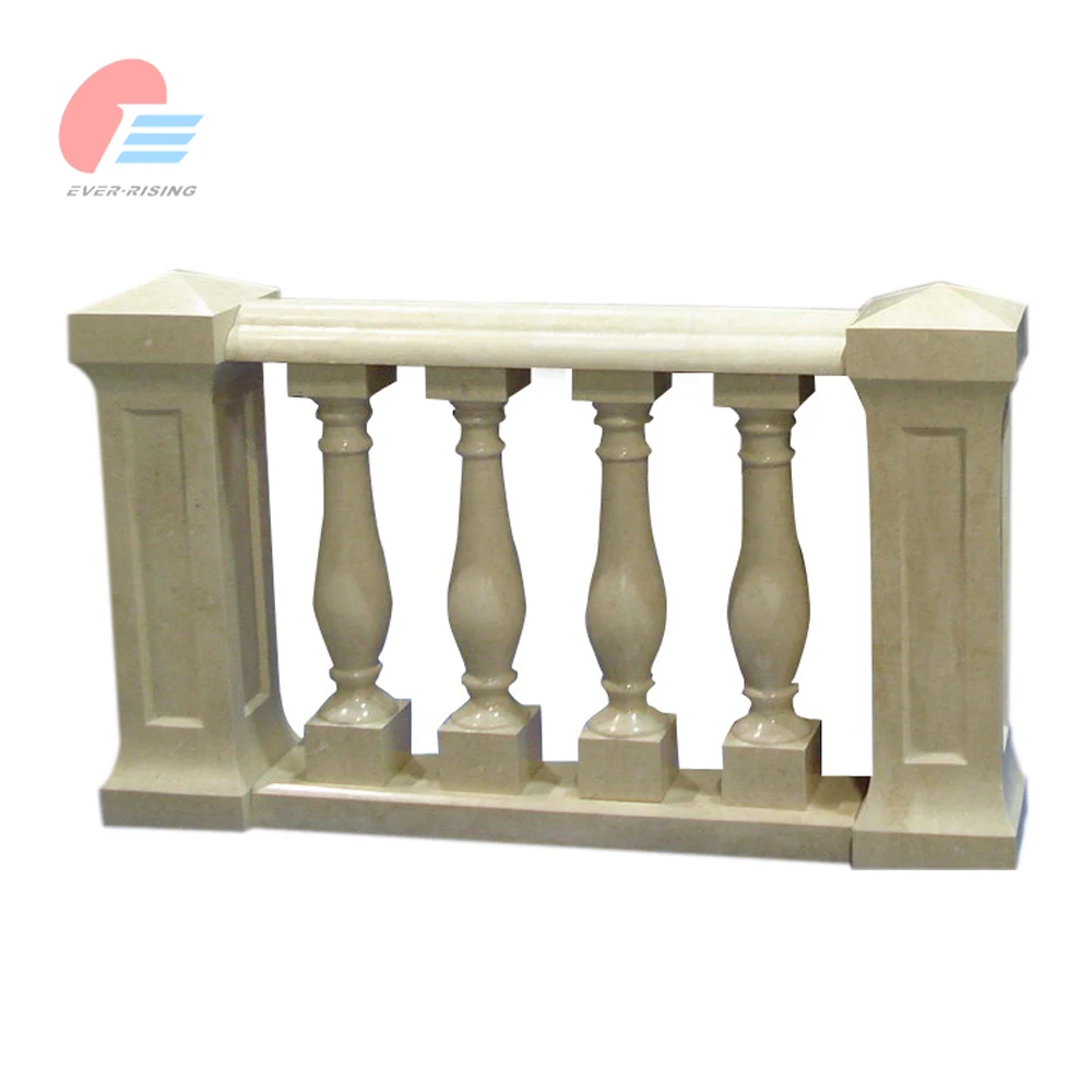 Egyptian Beige Marble Balusters and Handrail