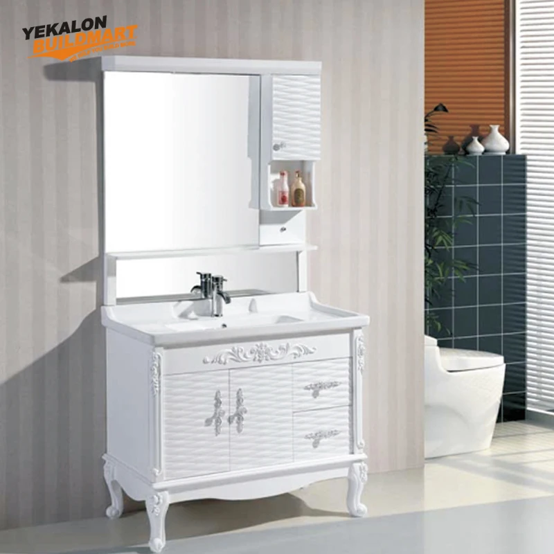 New TOP Selling Modern cheap luxury furniture mirrore hanging waterproof Vanity PVC Bathroom Cabinet