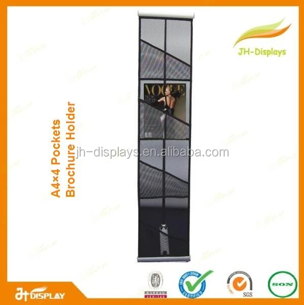 Trade Show Catalogue Stand A4 * 4 mesh Pocket Brochure Holder Stand