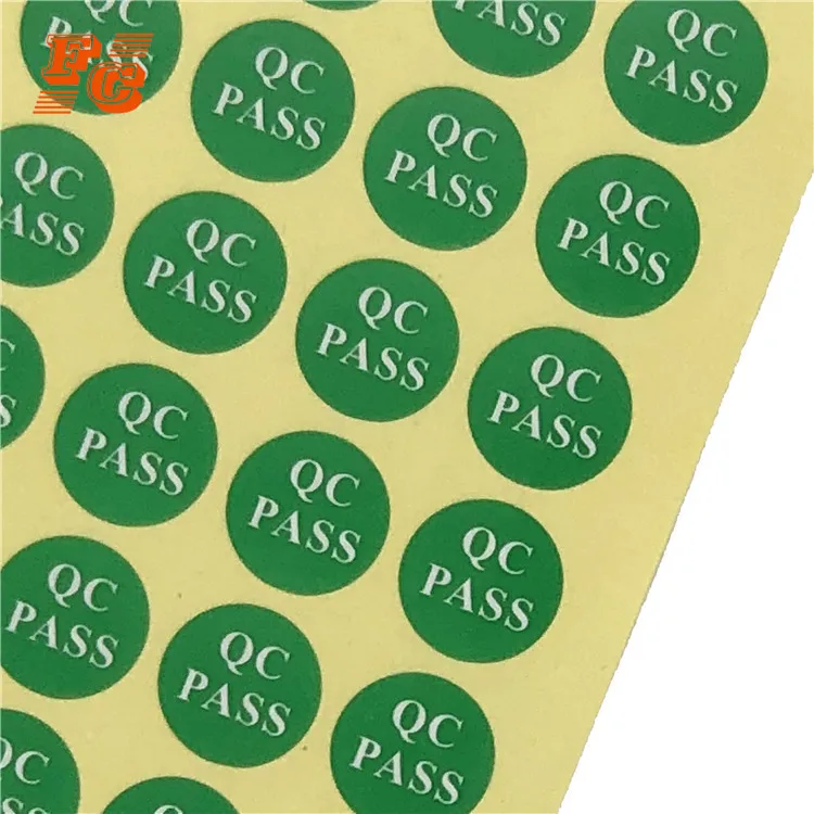 Custom design QC PASS quality control label sticker