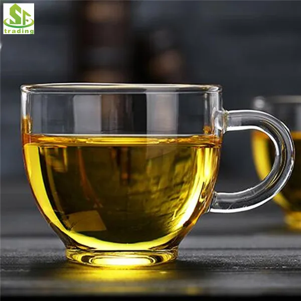 Прозрачный закругленный боросиликатный мини-стакан для чая и молока ручной работы