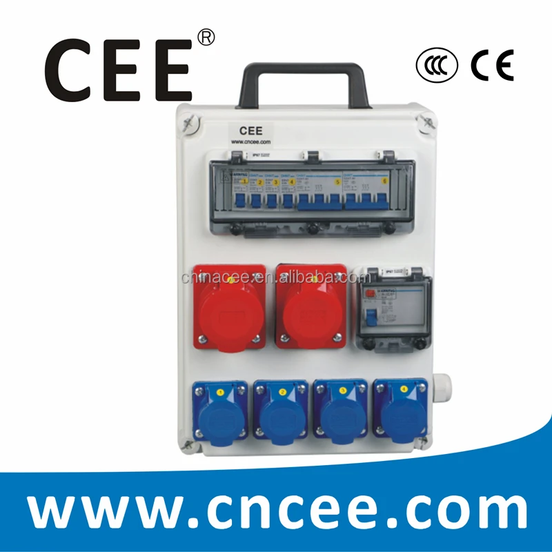 CEE-10 industrial plug socket combination unit, OEM & ODM electrical Distribution Box Distribution Board