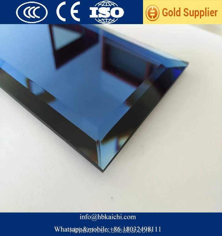 China supplier rectangle decorative beveled edge glass mirror tile for back splash wall
