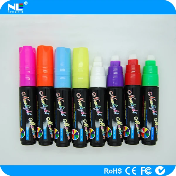 Fluorescent magic smooth nib marker pen / LED light board neon highlighter marker