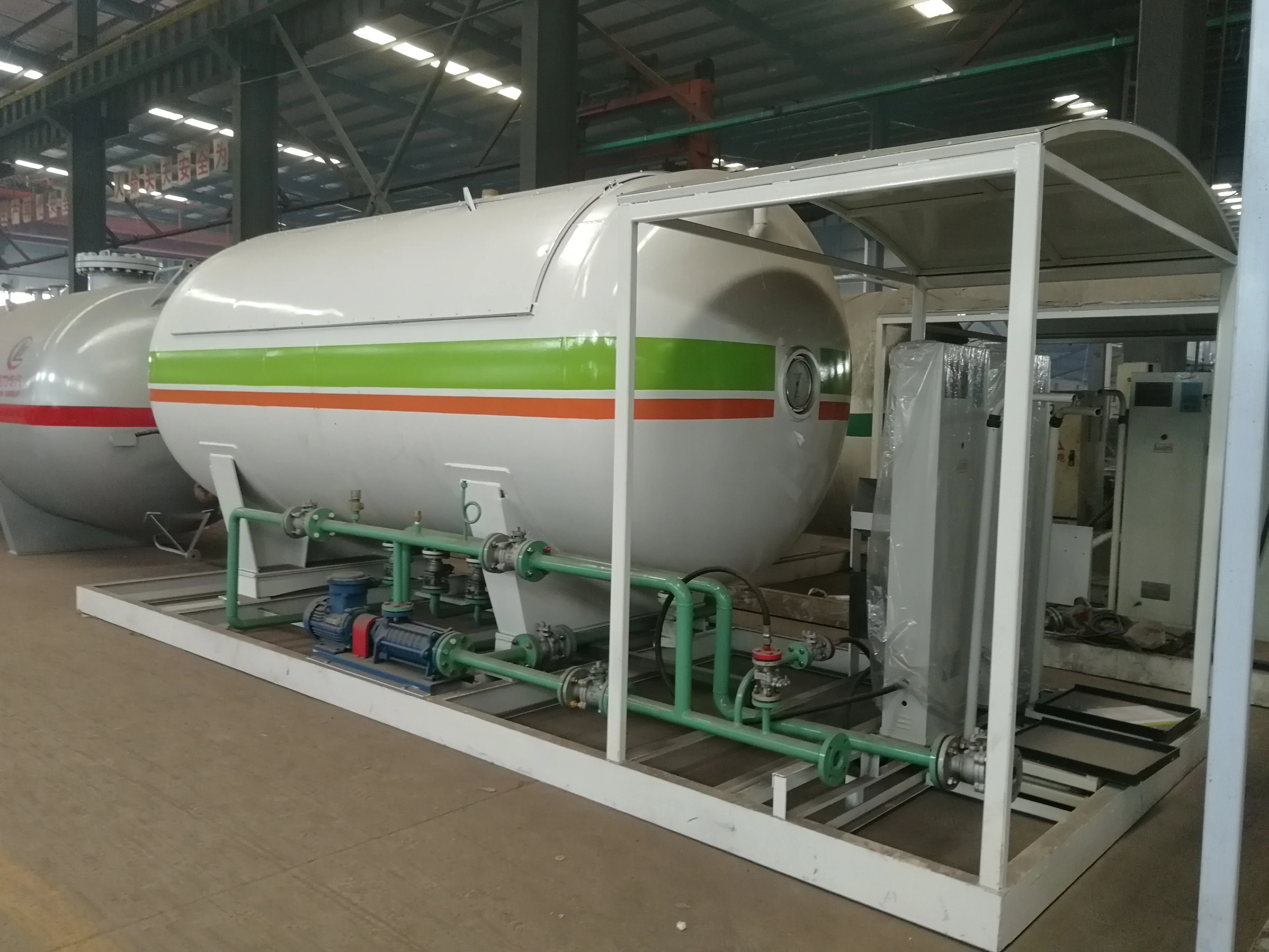 10000liters lpg filling plant with two dispenser/5tons capacity lpg cylinder filling station