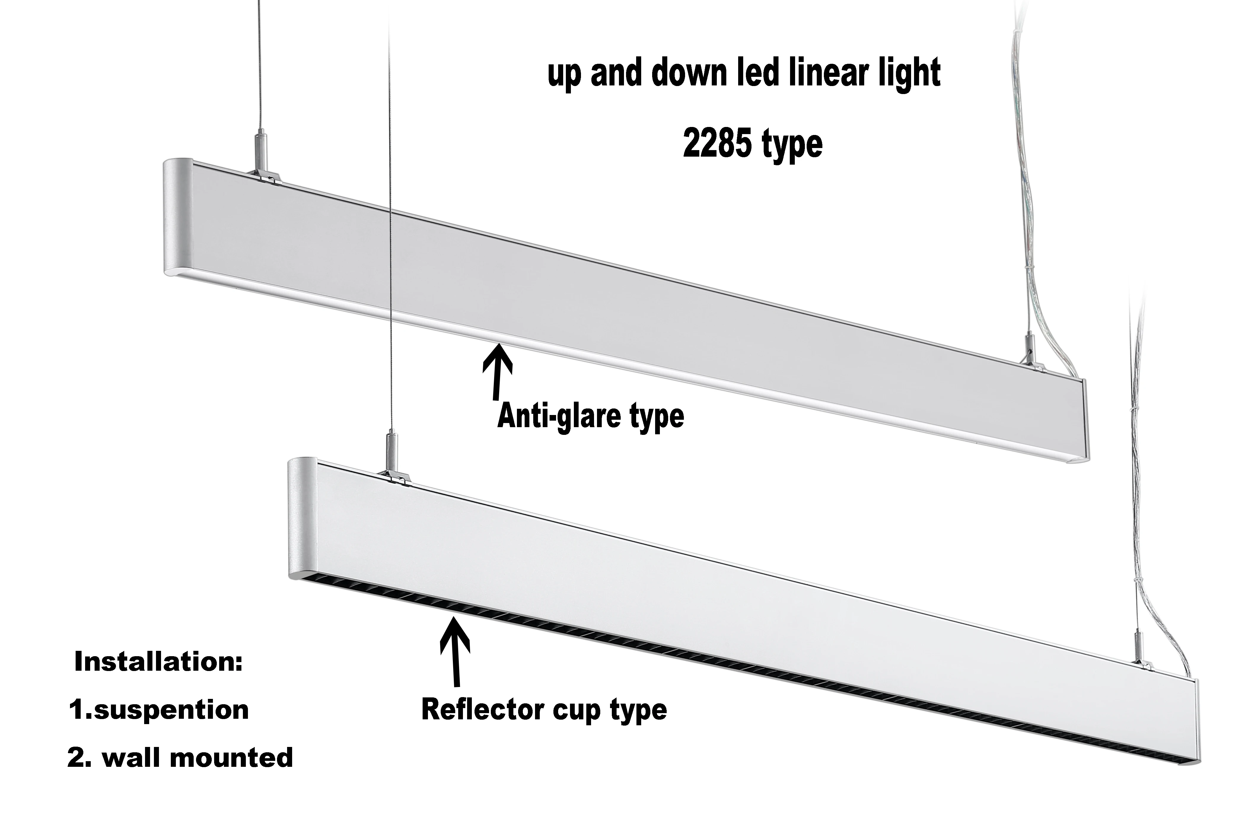 LED Linear Light New Version Up and Down Led Linear Pendant Wall Mounted Lighting Fixture