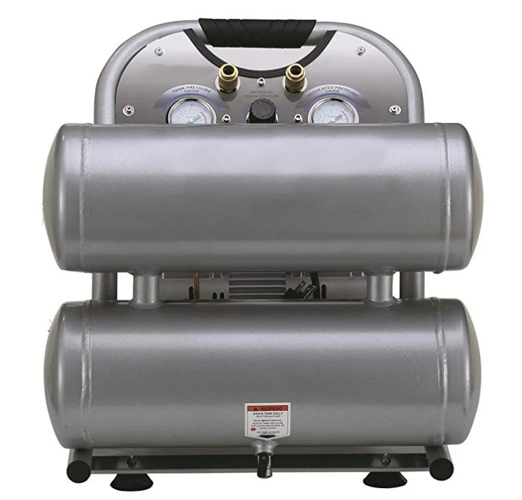  Высококачественный воздушный компрессор нового дизайна 1HP 750 Вт с двойным стальным баком 9L/двойным алюминиевым