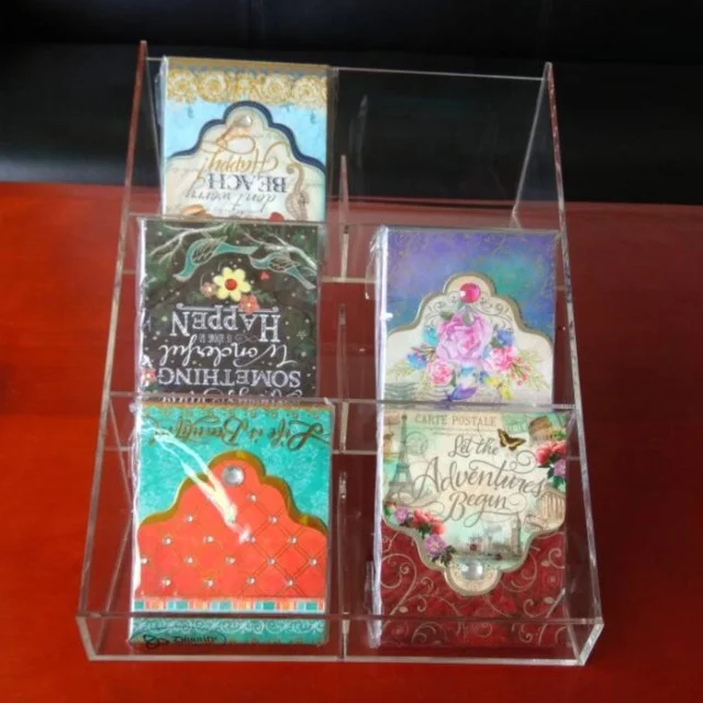 China factory custom counter top clear acrylic notebook display rack stand