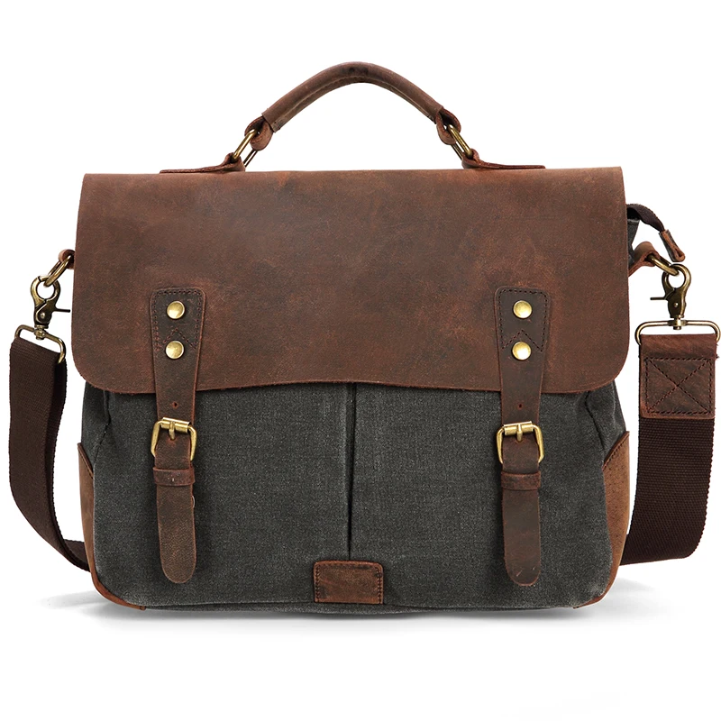 
Wholesale Vintage Canvas Casual Business Messenger Bags Custom Logo Laptop Handbags For Men 