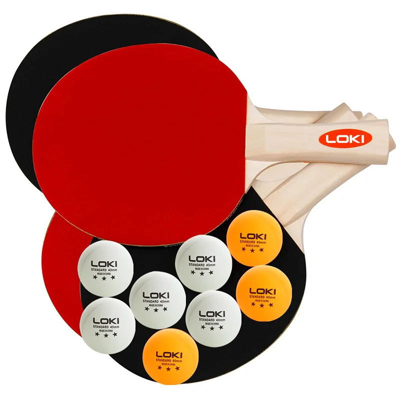 
LOKI Performance 4-player table tennis racket set table tennis paddle case with inverted rubber for increased balls control 