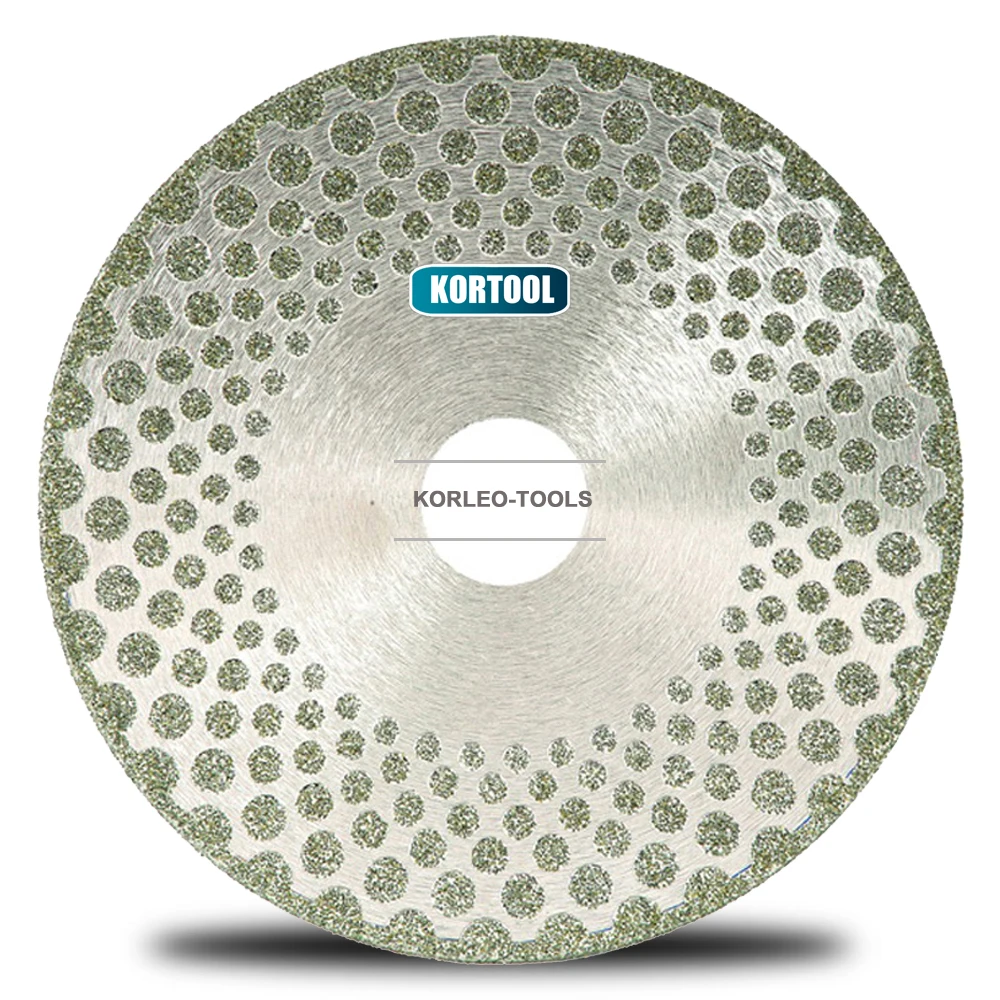 Double Sides Electroplated Continuous Rim Cutting And Grinding Disc For Marble With Protection Teeth