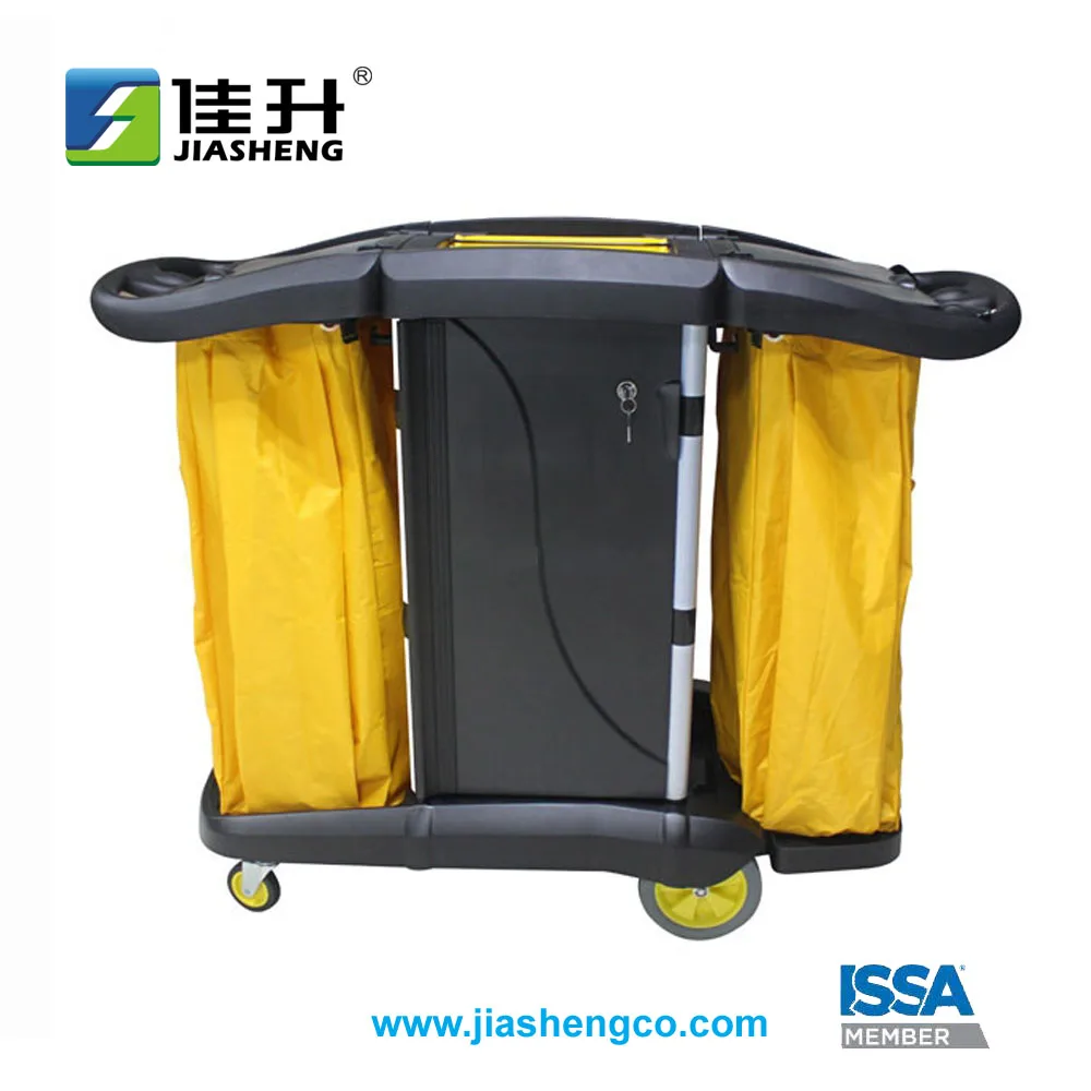  Пластиковая тележка для уборки с колесами