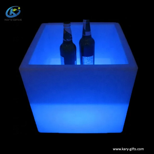 PE plastic led ice bucket event furniture nightclub illuminated LED ice bucket
