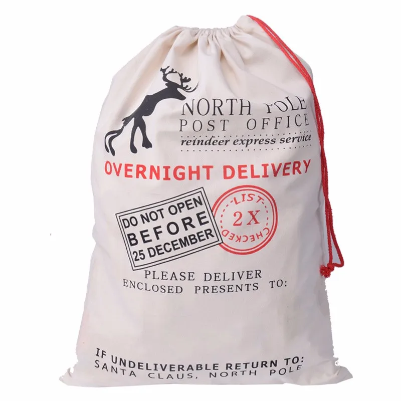 Фабрика High King, оптовая продажа, хлопковые Рождественские Сумки для подарка, мешки с оленем и Сантой