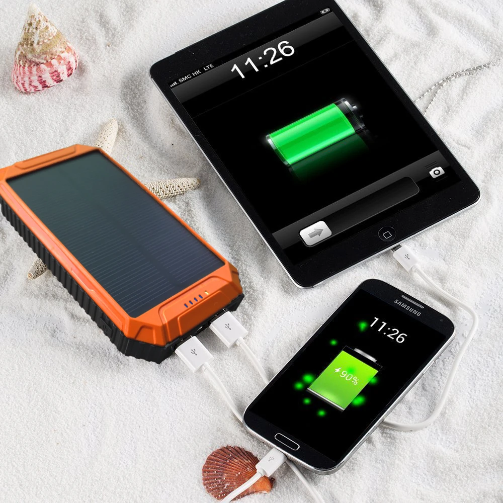 
PowerGreen Lamp Design Solar Power Bank 10000mAh Solar Kit Wallet Charger for Cell Phone 