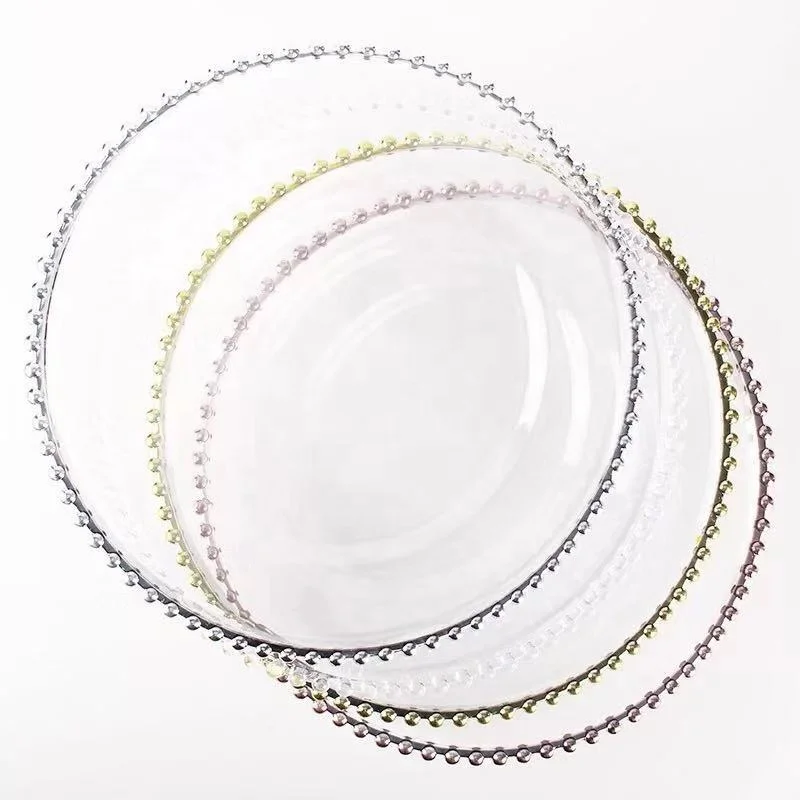Wedding Party Decoration Event & Party Supplies for Wedding and Event Decor Underplate Beaded Plastic in STOCK Golden Round