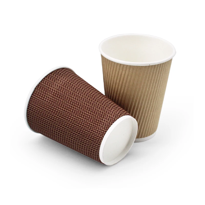 Customized Ripple 4oz~32oz Ripple Wall Paper Cup With Lid