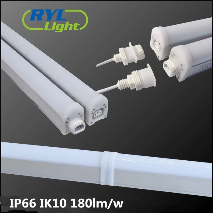 CE, fcc, ROHS IK10 IP66 ceiling light 4ft light with emergency model