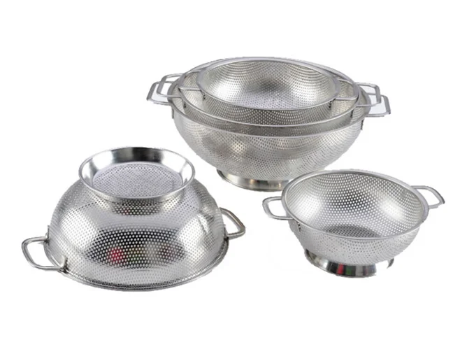 Stainless Steel Colander Strainer With Heavy Duty Handles And Base