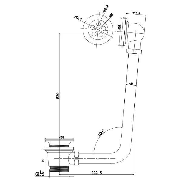 Высококачественная Гибкая сливная труба для ванной Kingchun последней модели (J1701)