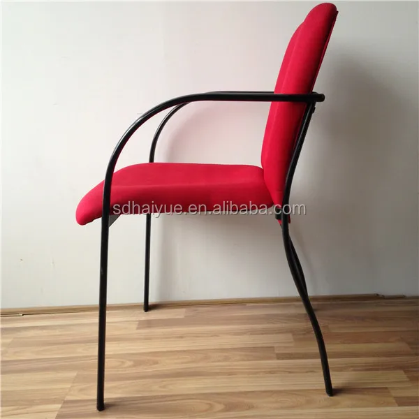 Steel Tube Frame Chair with Fabric Seat Upholstery RED Office Chair Conference Chairs
