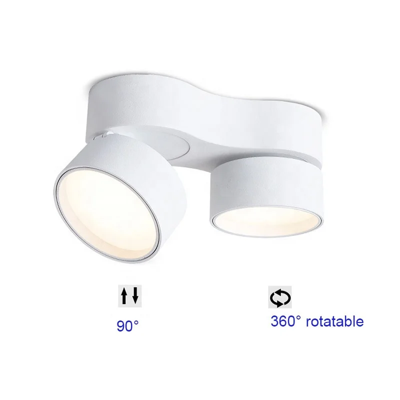 double heads 15w led  down light surface mounted cob led
