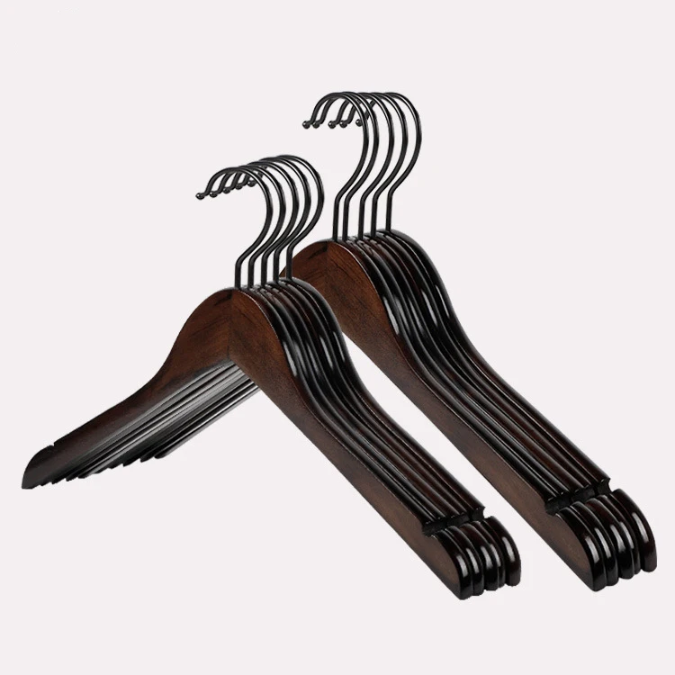 Cheap personalized deluxe wooden cloth logo chlidrens mens woman garment clothing laundry hanger