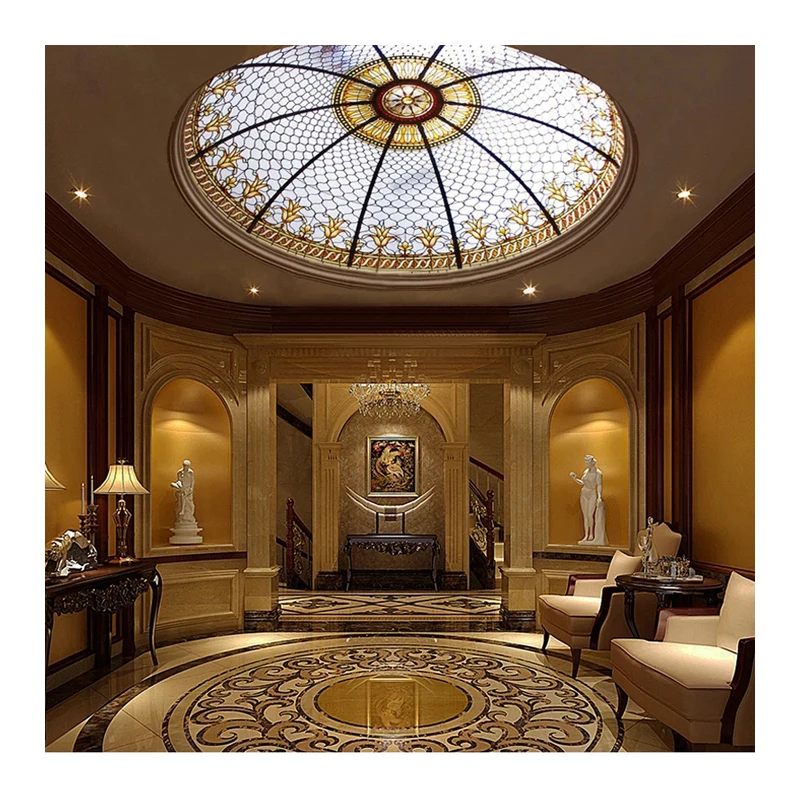 Top grade colourful stained glass ceiling dome customize for home decorate