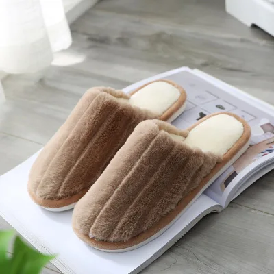 Winter new cute bowknot household  warm slippers men and women indoor couples cotton slippers