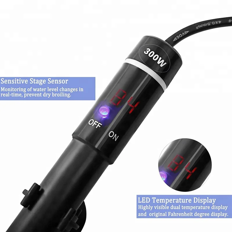 Seabillion Titanium Shell Submersible Aquarium Heater Fish Tank Water Heater Thermostat Heating Rod