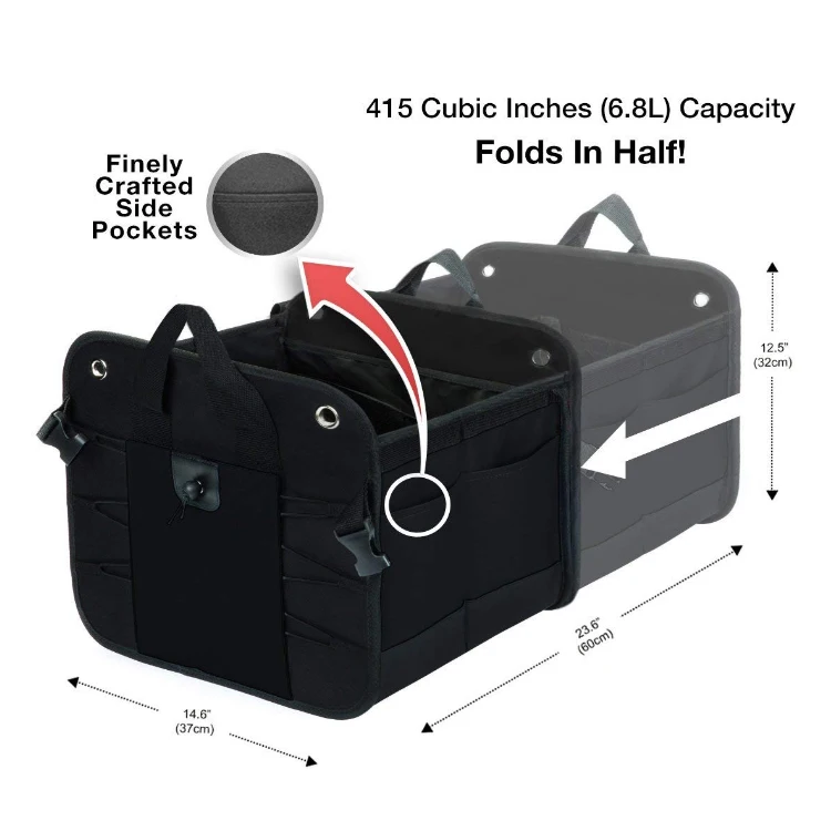 Wholesaler Multi Pocket Large Capacity Folding Car Seat Back Trunk Organizer Storage Bag