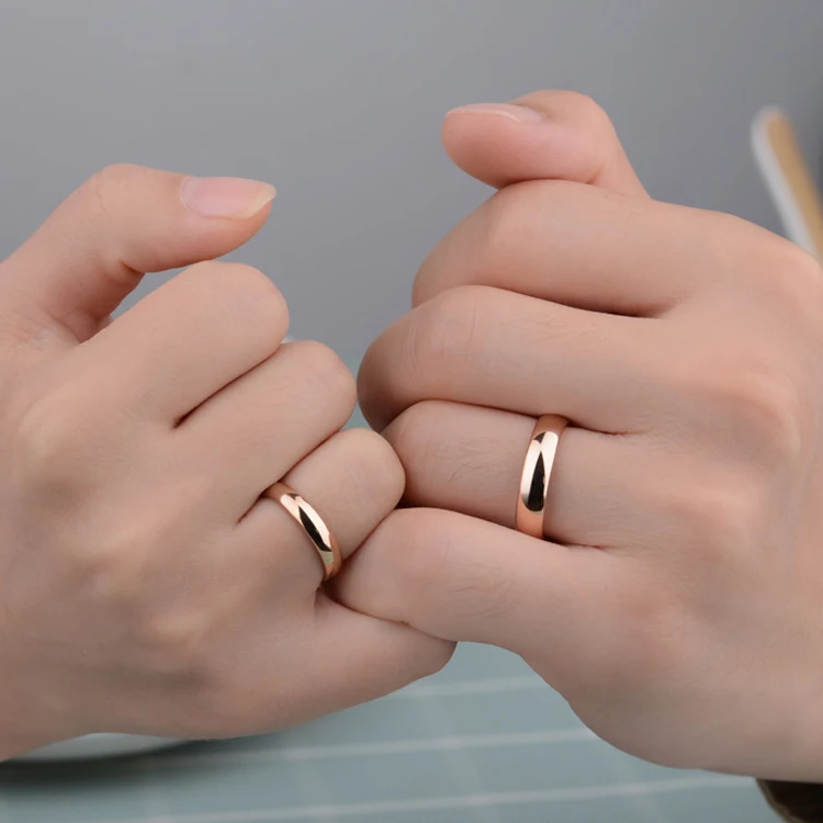 Simple style  6mm Tungsten Carbide Wedding Rings Rose Gold Plating Jewelry Lovers Design wholesale