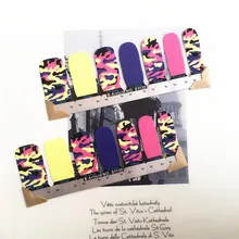 Sexy Colorful Nail Arts Sticker 14 pcs set Waterproof Nail Decal Art Sticker Gel Polish Manicure