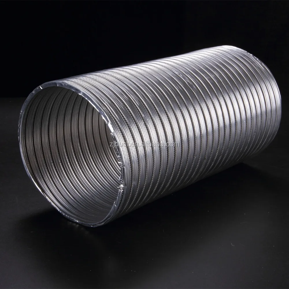 Semi-rigid aluminum flexible hose for ventilation and HVAC system