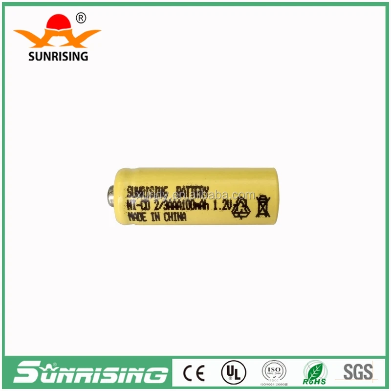1.2v Button top Nicd 2/3AAA 100mah rechargeable battery