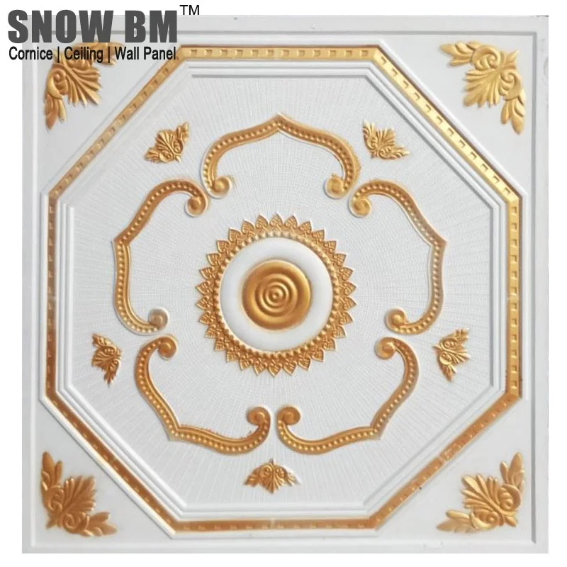 603x603x9mm Golden Color POP Gypsum board suspended false ceiling