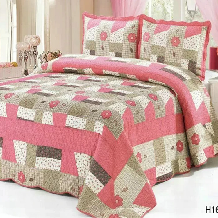 
Factory Price Cotton China Export Quilt Bedding Set, Patchwork Quilt Sale 