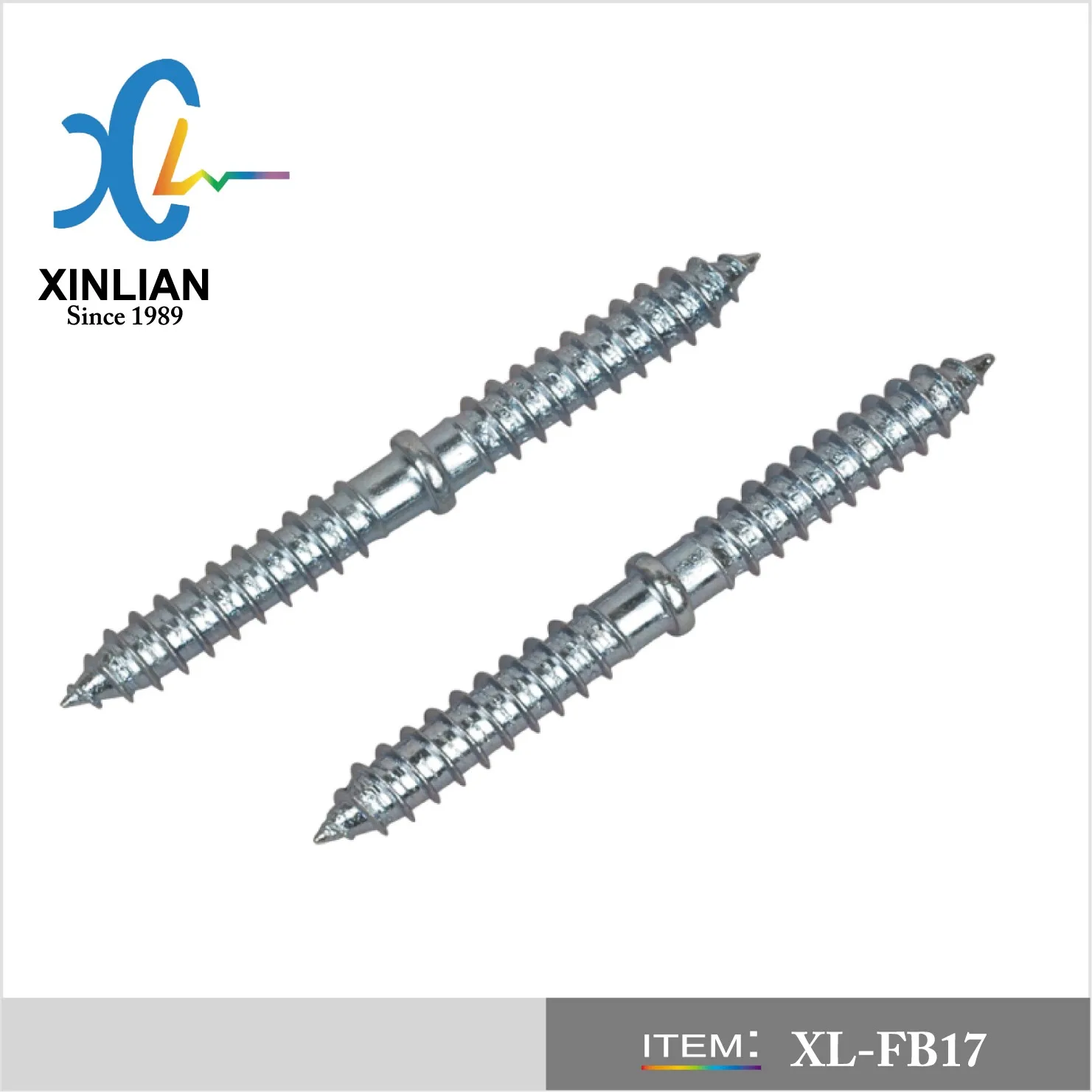 Double sharp tail double thread end screw dowel screw