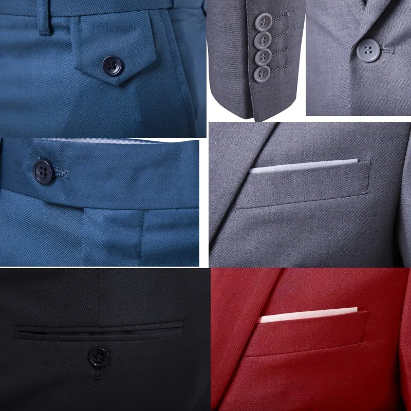 9 цветов S-6XL (пиджак + брюки + жилет) для маленькой девочки мужской свадебный костюм Роскошные приталенные блейзеры классическое праздничное платье деловой повседневный костюм из 3 предметов, EXF001