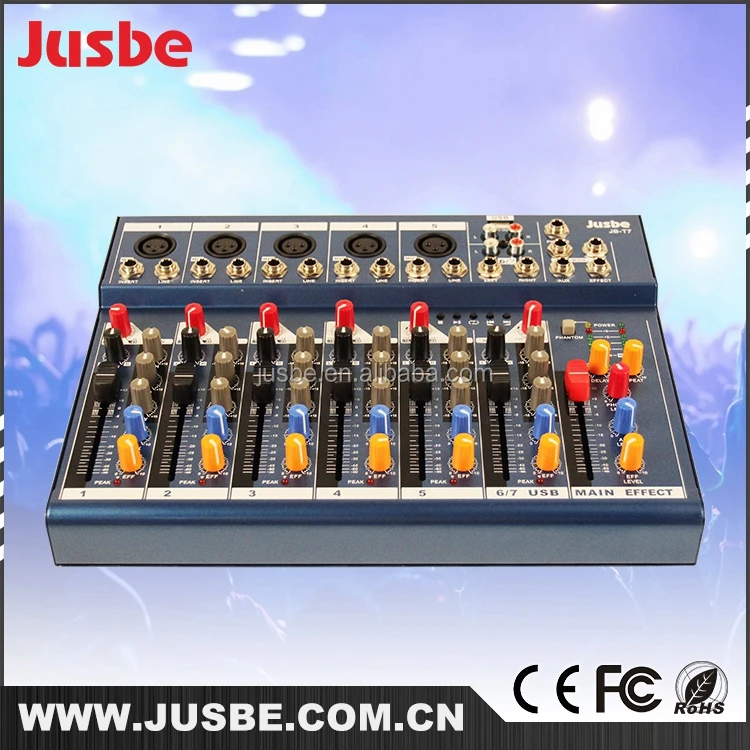 
Jusbe 12v 7 channel mixer audio dsp professional digital audio mixer studio master audio mini mixer 