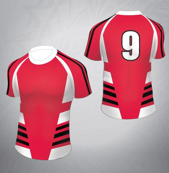 100% polyester quick dry customized rugby jersey sets for school and club