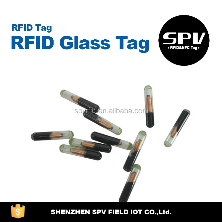 Одноразовые Читаемые & Перезаписываемые RFID Тег Стекло 13.56 МГц EM4305 для Животных Тождественность