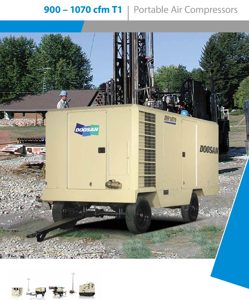 Doosan( Ingersoll Rand) Diesel portable air compressor model XHP1070WCAT-T1