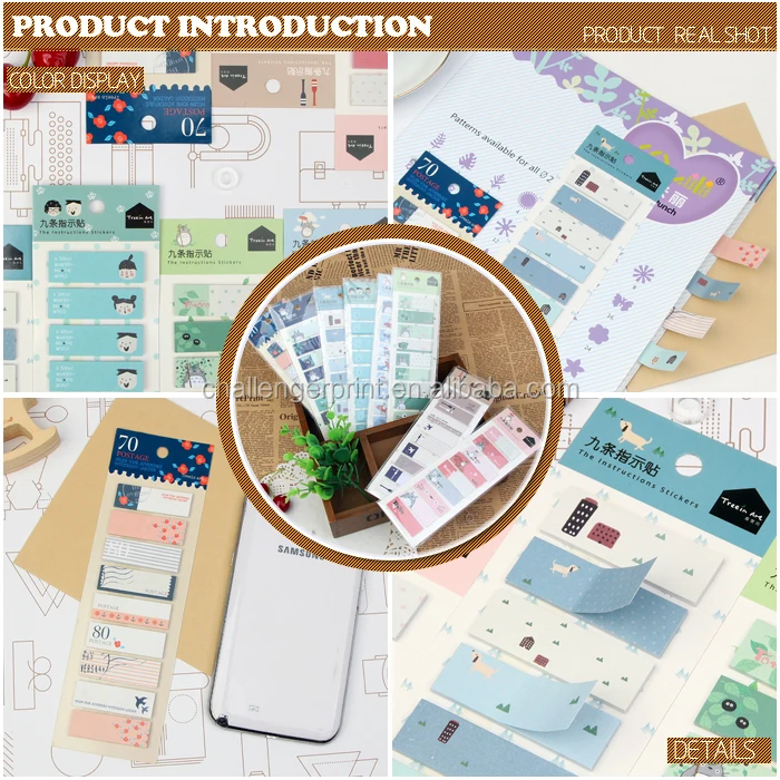 customized design printed self adhesive paper sticky notes