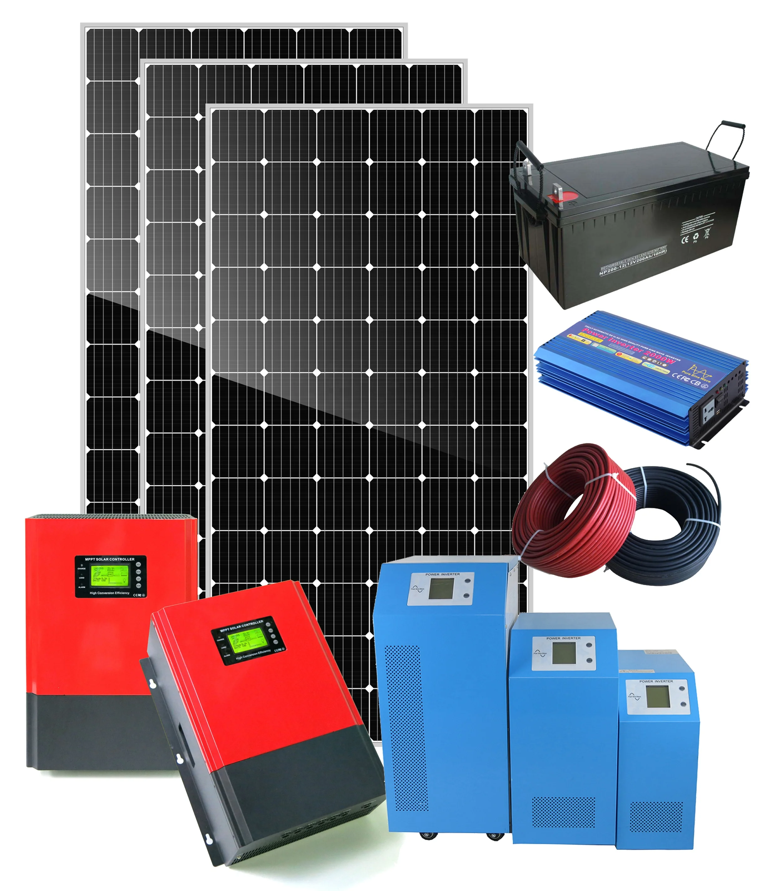 1kw to10kw Complete Off Grid Home Power Solar System with solar cell Solar Panel and battery backup energy systems