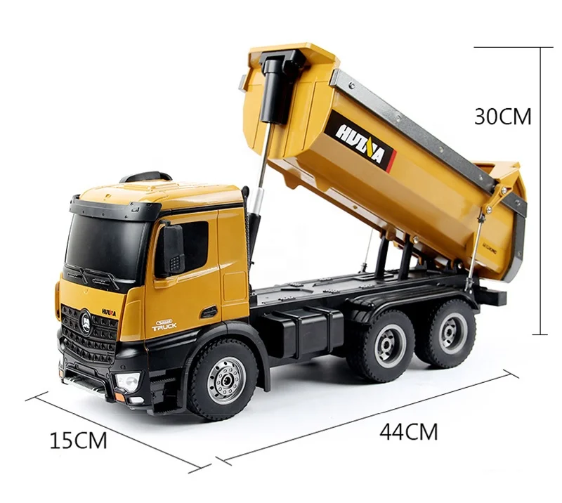 
HuiNa 1573 RC Truck 1/14 Metal Bulldozer RTR Loading Construction car Vehicle Kids RC Toys 