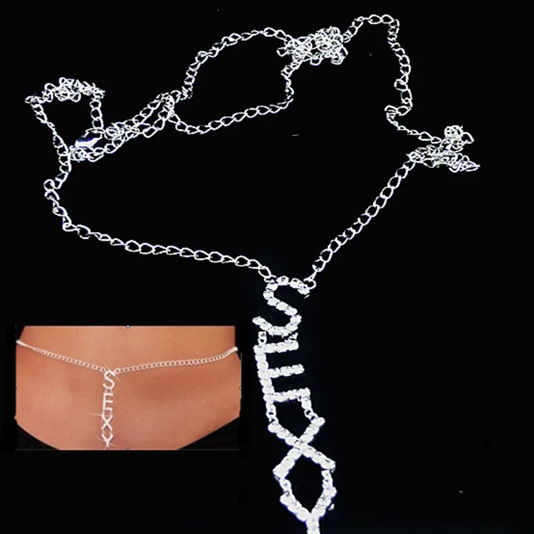 
Sexy pattern rhinestone pendant waist chains G0005 