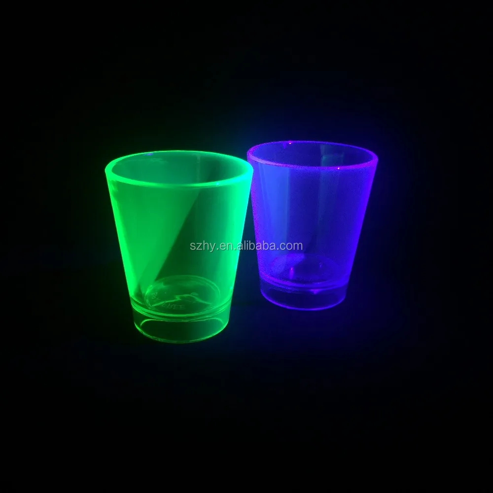 1.5 oz uv neon glowing in the dark shot glass acrylic