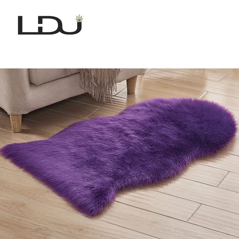 
Shaggy Faux Sheepskin Fur Modern Kid Rugs for Fluffy Plush Handmade Furry Carpet 